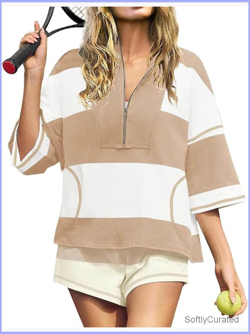 Oversized Striped 2 Piece Lounge Set Casual Workout Top And Shorts